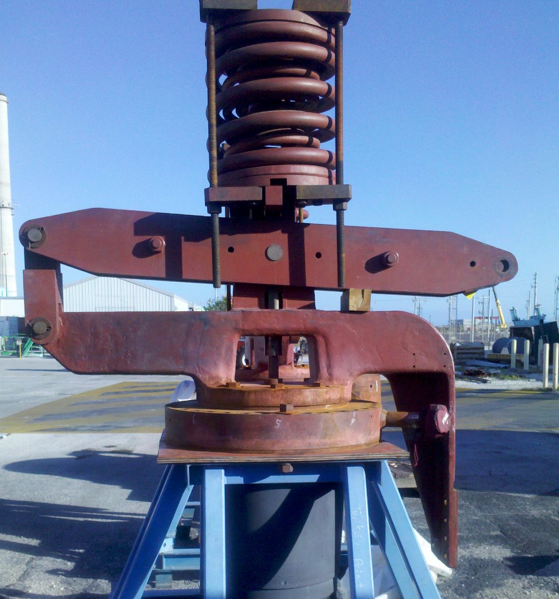 Main steam control valve assembly staged on stand